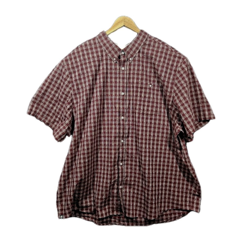 Western 4XL Cowboy Plaid Button up Shirt Men's  Rodeo Big & Tall Rank 45 Red